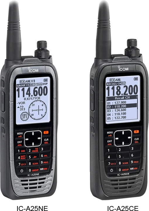 Radio portatili in banda aeronautica Icom IC-A25NE e IC-A25CE