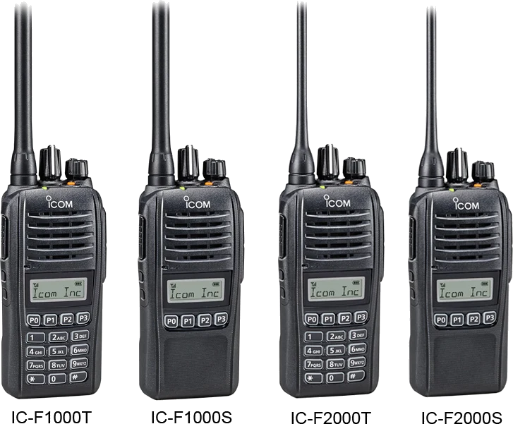 Radio portatili professionali Icom serie IC-F1000 e IC-F2000